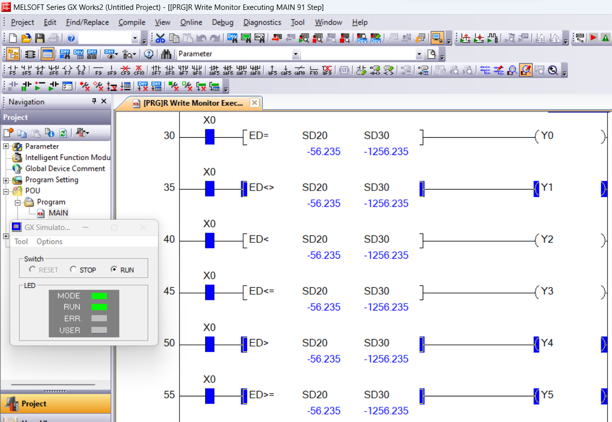 Mitsubishi Double precision Floating Point Comparison Instruction